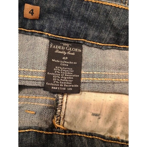 Faded Glory Womens Curvy Bootcut Med Wash Low Rise Blue Jeans Size 4P Petite - Picture 7 of 9